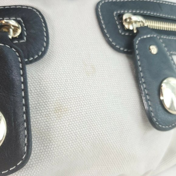 Kate Spade Womens Black Cream Canvas Leather Zip Pockets Crossbody Handb… - Picture 3 of 14